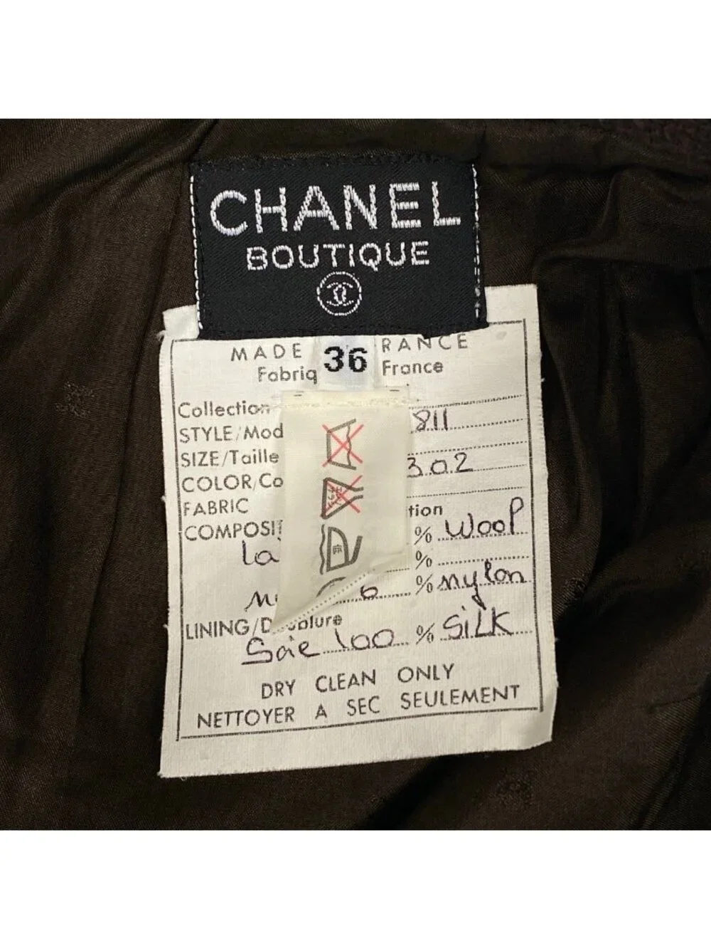 Chanel Tweed Pencil Skirt Brown